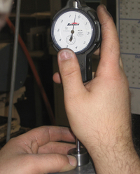 Inspecting Part with Bore Gage