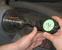 Inspecting Part with Bore Gage